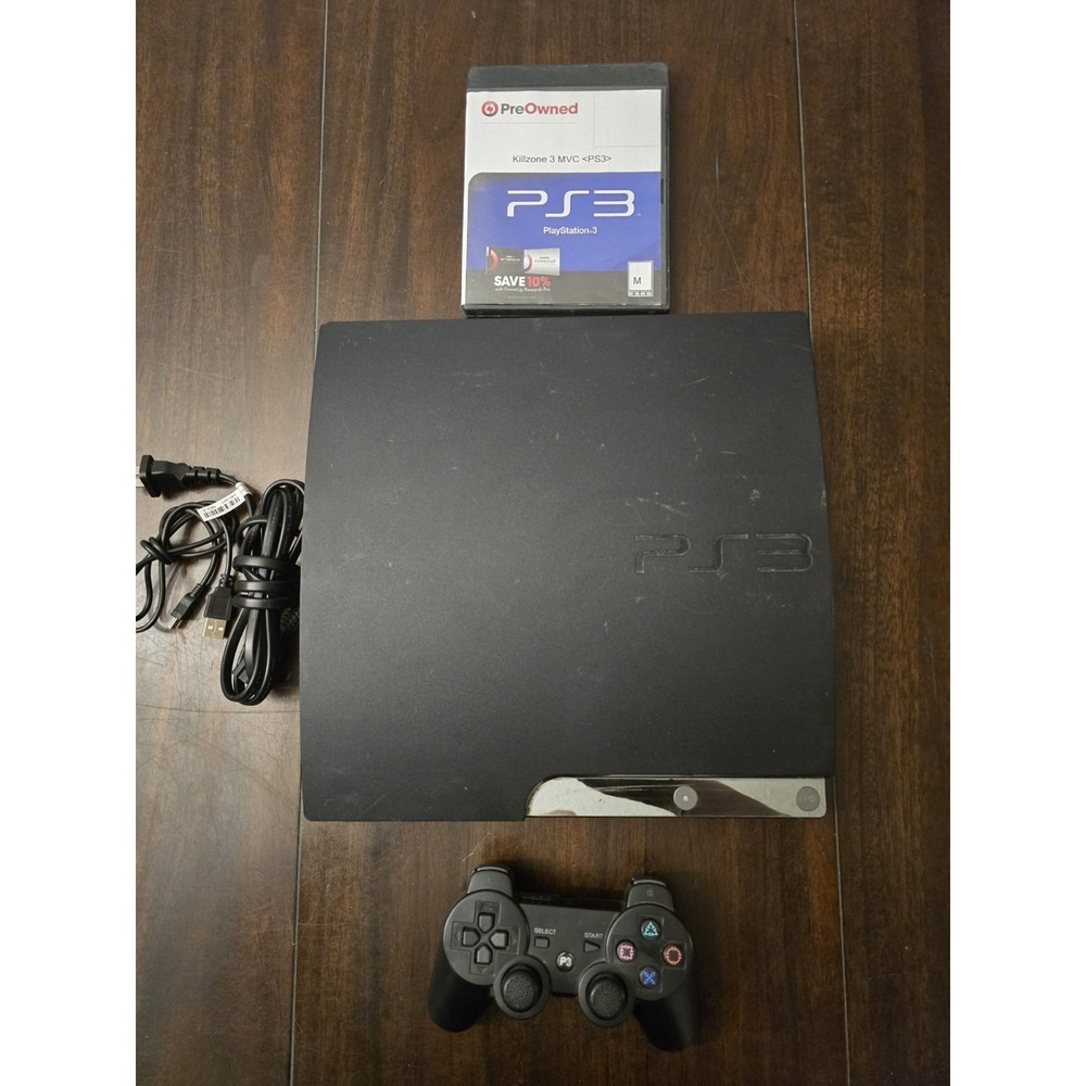 Sony‎ Playstation 3 Slim Console Bundle w/  game & controller- Tested
